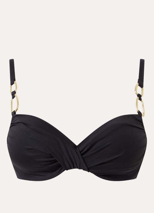 Cyell Balconette bikinitop met beugel - voorkant zwart