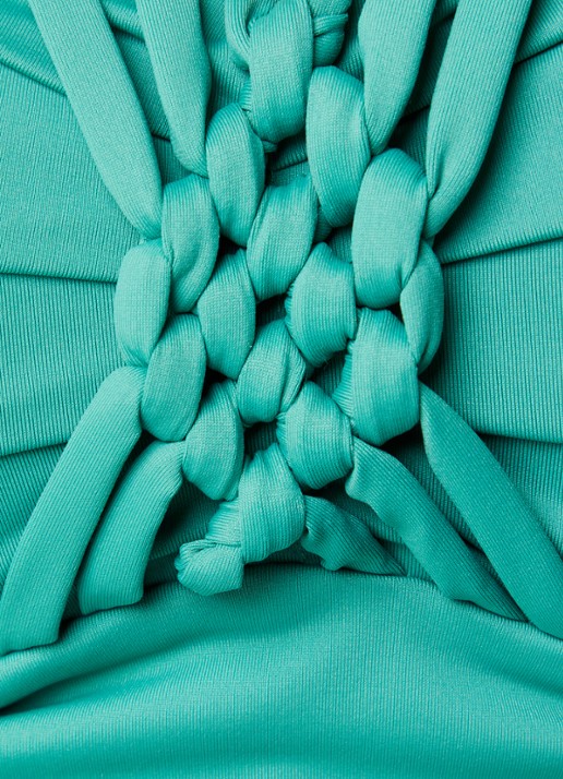 Cyell Bandeau badpak met knoopdetail - detail 5 groen