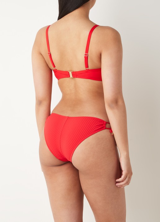 Cyell Beugel bikinitop met strikdetail - achterkant steenrood