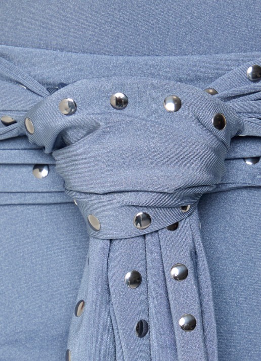 Cyell Infinity voorgevormd badpak met studs - detail 6 staalblauw
