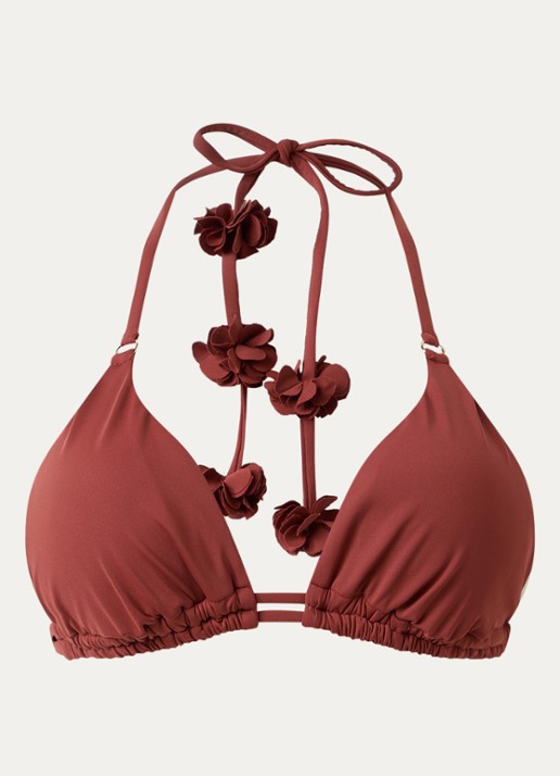 Cyell Triangel bikinitop met uitneembare vulling - voorkant 2 steenrood