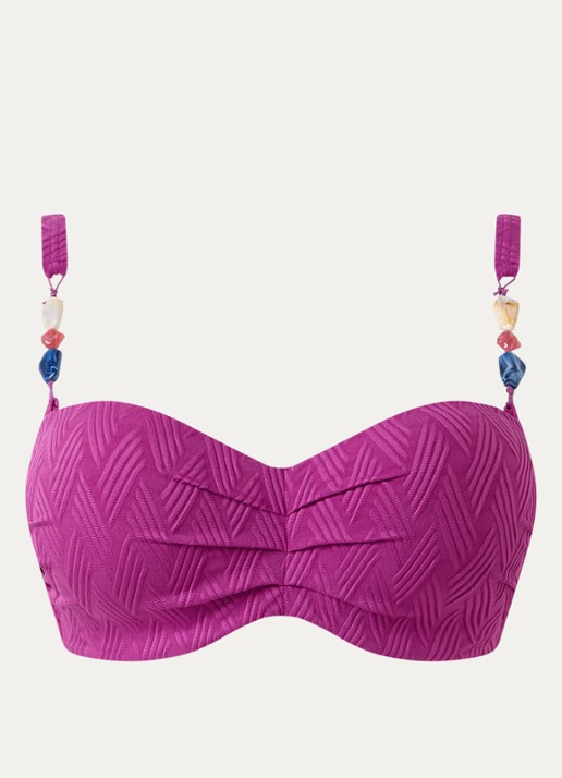 Cyell Viola voorgevormde balconette bikinitop met kralendecoratie - voorkant 4 violet