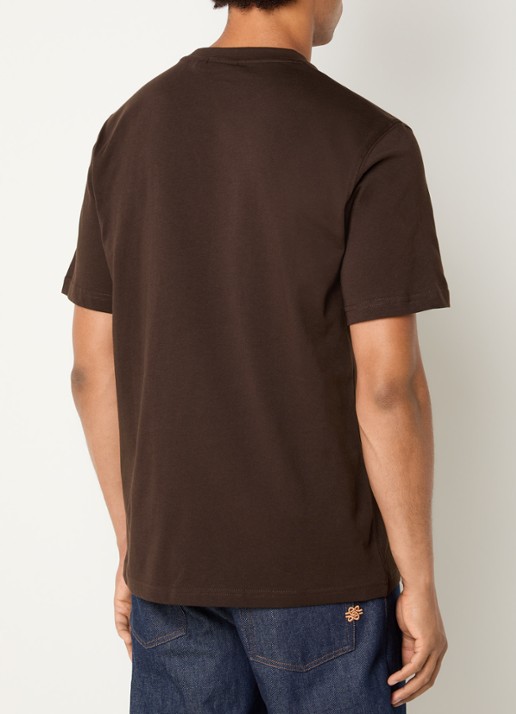 Daily Paper Alias Dias T-shirt met logoborduring - achterkant donkerbruin