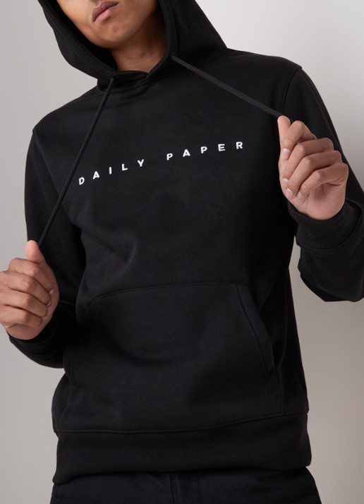 Daily Paper Alias hoodie met logoborduring - detail zwart
