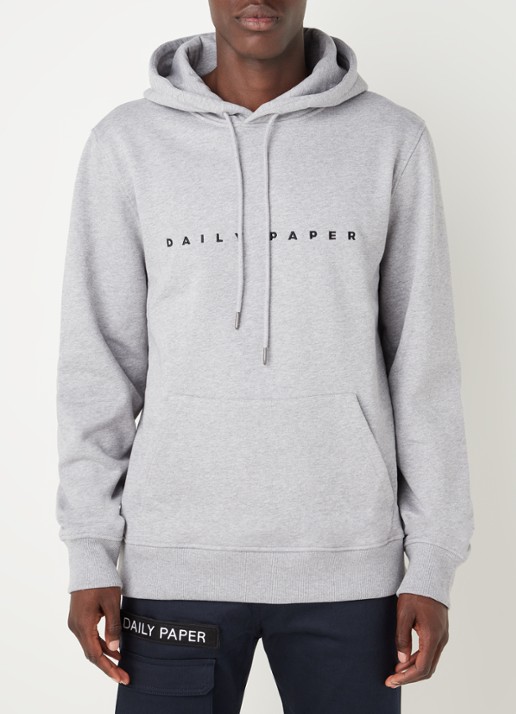 Daily Paper Alias hoodie met logoborduring - detail 4 grijs