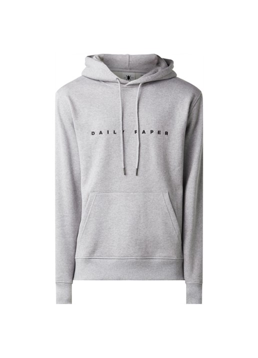 Daily Paper Alias hoodie met logoborduring - voorkant grijs
