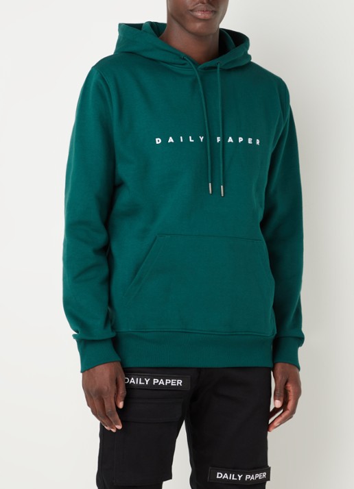 Daily Paper Alias hoodie met logoborduring - detail groen
