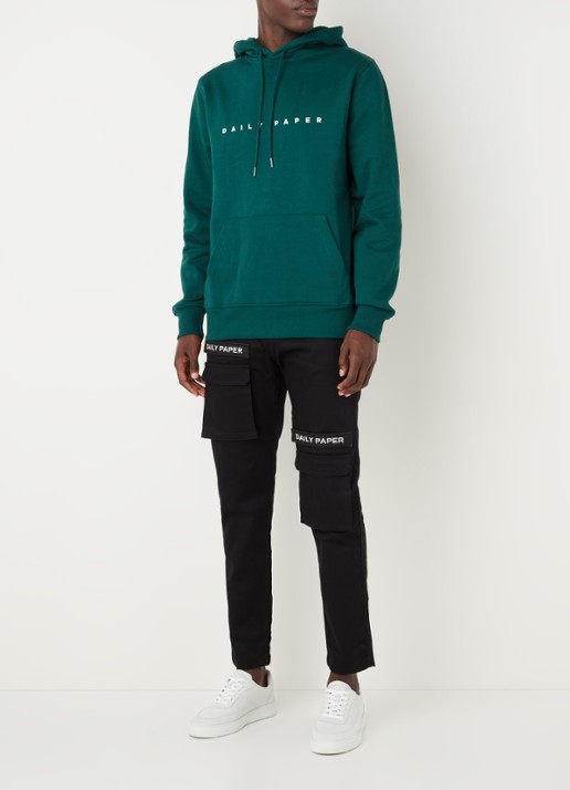 Daily Paper Alias hoodie met logoborduring - voorkant 5 groen