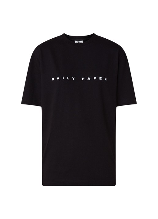 Daily Paper Alias oversized T-shirt met logoborduring - voorkant 2 zwart