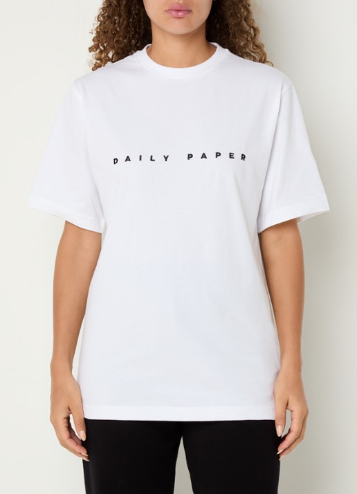 Daily Paper Alias oversized T-shirt met logoborduring - detail 4 wit