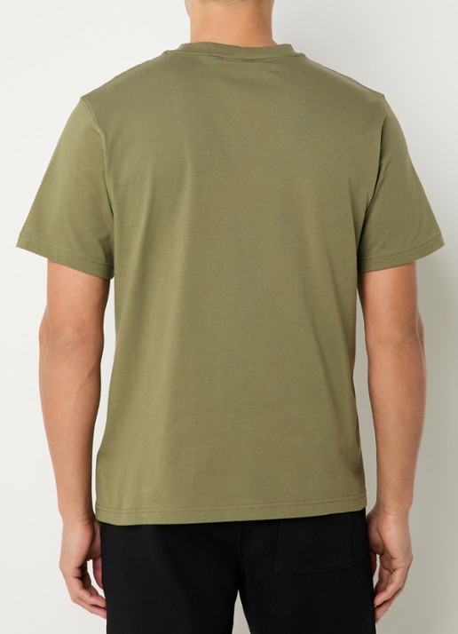 Daily Paper Alias T-shirt met logo- en backprint - achterkant 4 olijfgroen