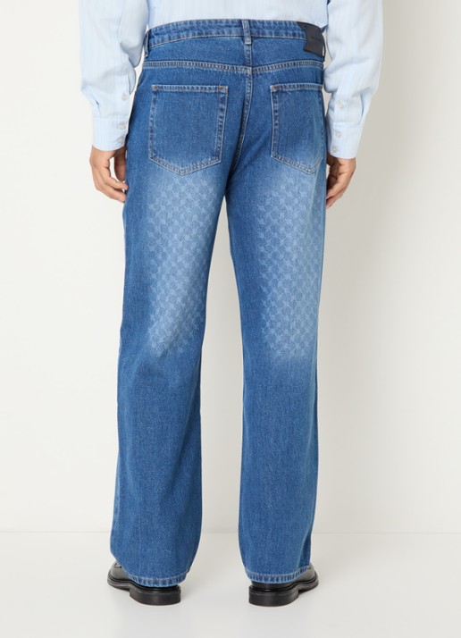 Daily Paper Amba straight leg jeans met logoprint - achterkant 3 indigo
