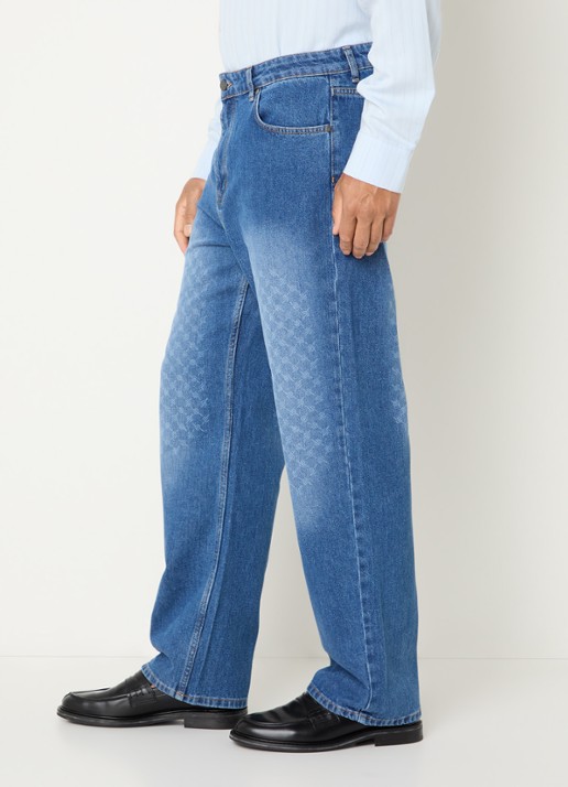 Daily Paper Amba straight leg jeans met logoprint - detail 2 indigo