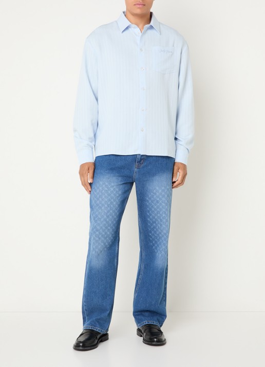 Daily Paper Amba straight leg jeans met logoprint - voorkant 5 indigo