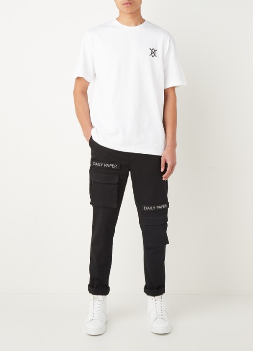 Daily Paper Amsterdam Flagship Store T-shirt met backprint - voorkant 4 wit