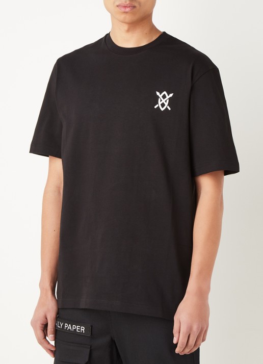 Daily Paper Amsterdam Flagship Store T-shirt met backprint - achterkant zwart