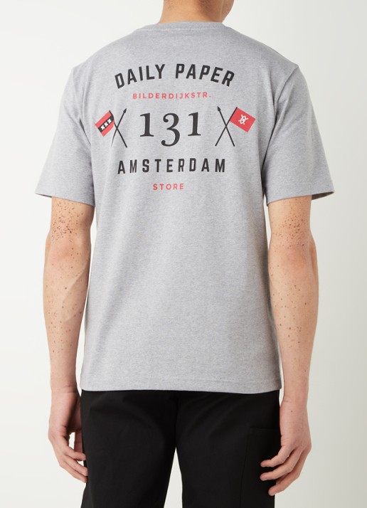 Daily Paper Amsterdam Flagship Store T-shirt met backprint - detail 2 grijsmele