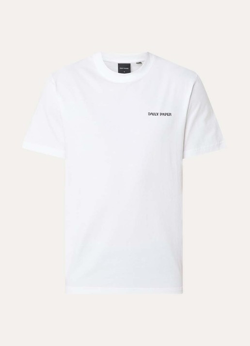 Daily Paper Chain Shield T-shirt met logo- en backprint - voorkant 2 wit