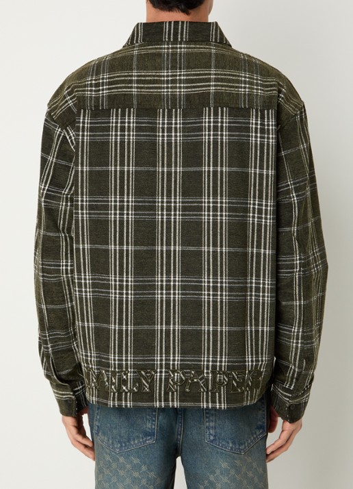 Daily Paper Chinelle overshirt met ruitdessin en klepzakken - achterkant 4 bronsgroen