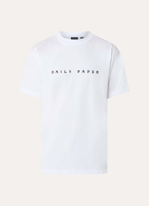 Daily Paper Dias Alias T-shirt met logoborduring - voorkant 3 wit