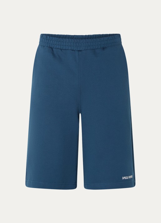 Daily Paper Dias loose fit korte broek met logo - voorkant petrol
