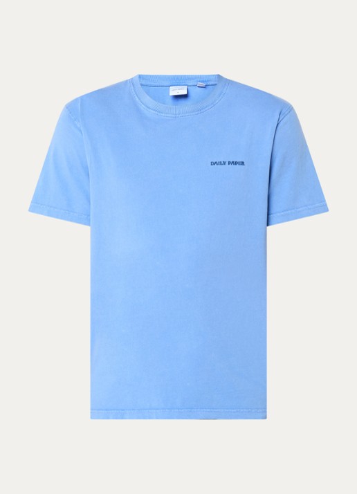 Daily Paper Dias T-shirt met logoborduring - voorkant blauw