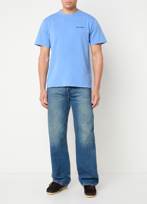 Daily Paper Dias T-shirt met logoborduring - voorkant 2 blauw