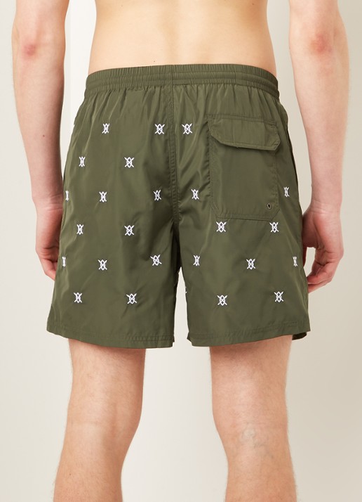 Daily Paper Eswim zwemshorts met logoprint en steekzakken - achterkant 2 legergroen