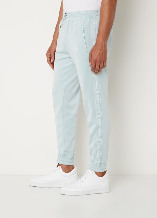 Daily Paper Etape tapered fit cropped trackpants met ritszakken en logoband - detail 4 mint