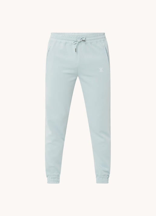Daily Paper Etape tapered fit cropped trackpants met ritszakken en logoband - voorkant mint