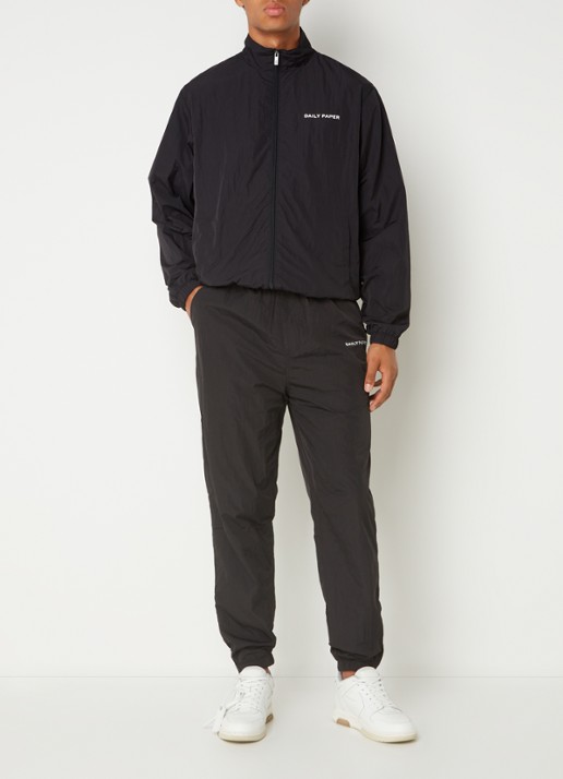 Daily Paper Eward tapered fit trackpants met steekzakken - voorkant 2 zwart