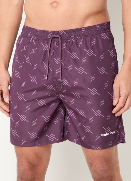 Daily Paper Irregular zwemshort met grafische print - detail paars