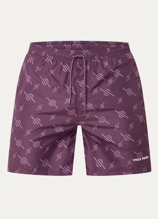 Daily Paper Irregular zwemshort met grafische print - voorkant 2 paars