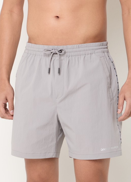 Daily Paper Mehani zwemshorts met logoband en steekzakken - detail 4 lichtgrijs