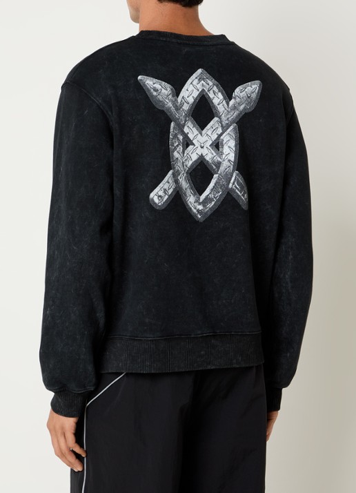 Daily Paper Metallic shield sweater met front- en backprint