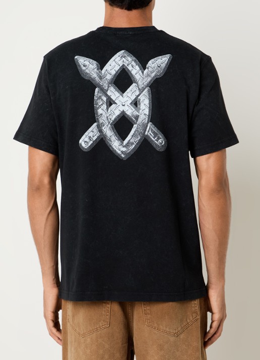 Daily Paper Metallic shield T-shirt met logo
