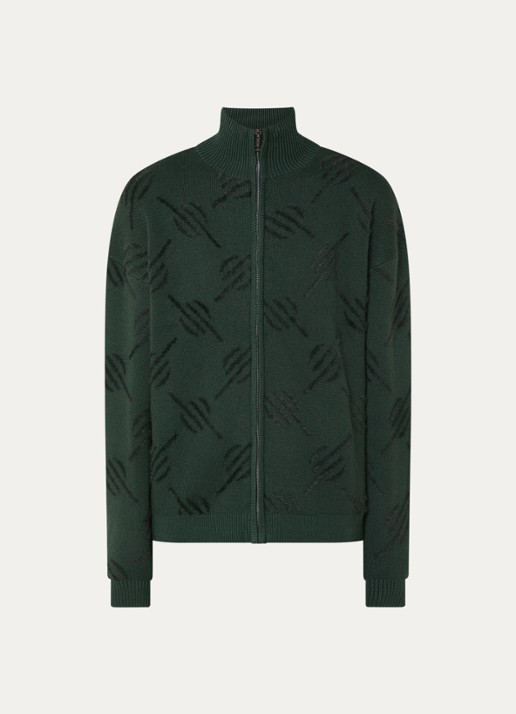 Daily Paper Monogram fijngebreid vest met opstaande kraag - voorkant 3 groen