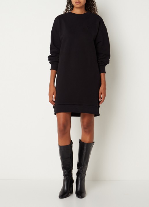 Daily Paper Nagla mini trui-jurk met logoprint - voorkant 2 zwart