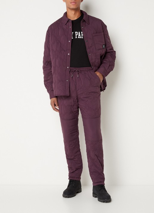 Daily Paper Najub gewatteerd overshirt met logo quilt patroon  - voorkant 3 aubergine