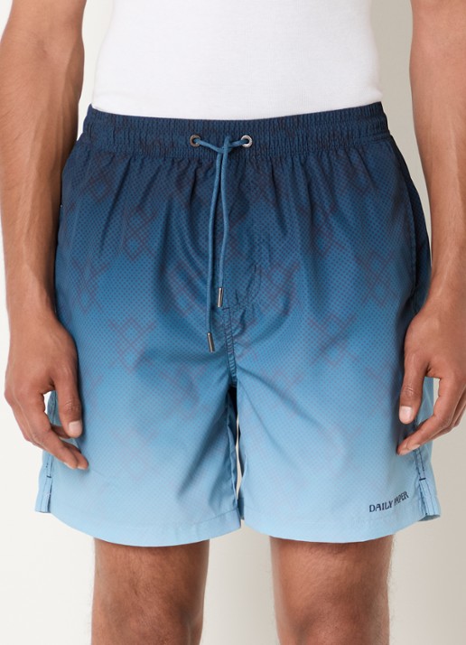 Daily Paper Ombre Dotted Shield zwemshorts met steekzakken - detail 4 donkerblauw