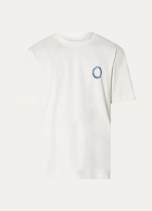 Daily Paper Orbit Drift T-shirt met logo- en backprint - voorkant 2 creme
