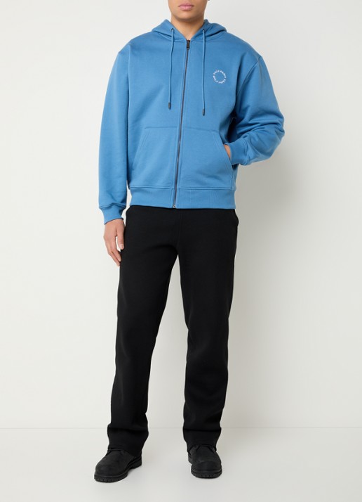 Daily Paper Orbit sweatvest met logoborduring - voorkant 5 lichtblauw