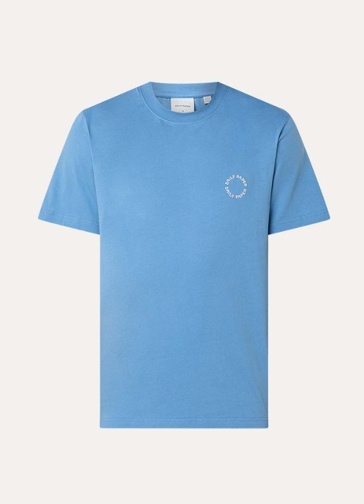 Daily Paper Orbit T-shirt met logo- en backprint - voorkant blauw