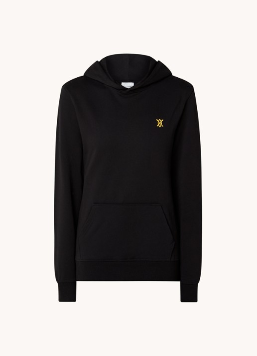 Daily Paper Paisy hoodie van biologisch katoen met logo- en backprint - voorkant zwart