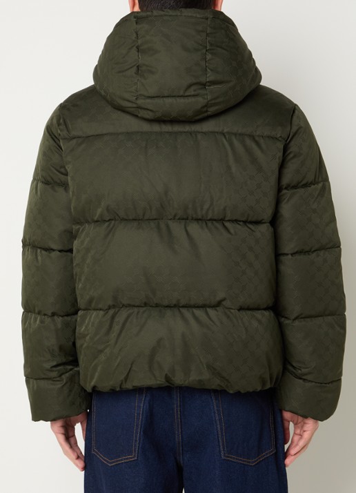 Daily Paper Puffer jack met capuchon - achterkant groen