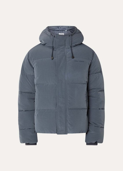Daily Paper Ripstop puffer jack met logo - voorkant 2 donkergrijs