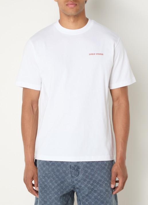 Daily Paper Safari Rally T-shirt met logo- en backprint - achterkant 2 wit