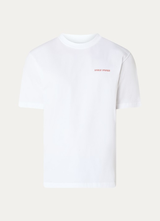 Daily Paper Safari Rally T-shirt met logo- en backprint - voorkant 3 wit