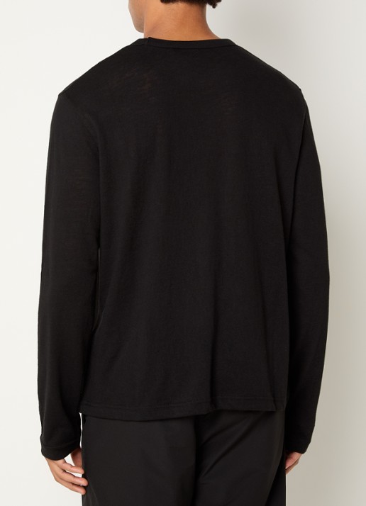 Daily Paper Slub longsleeve met logoborduring - achterkant 4 zwart