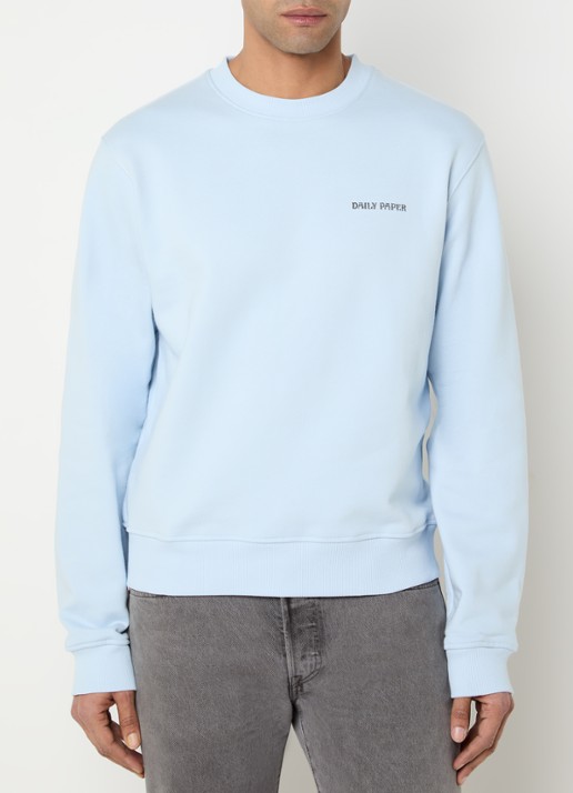 Daily Paper Snake shield sweater met logo- en backprint - achterkant lichtblauw